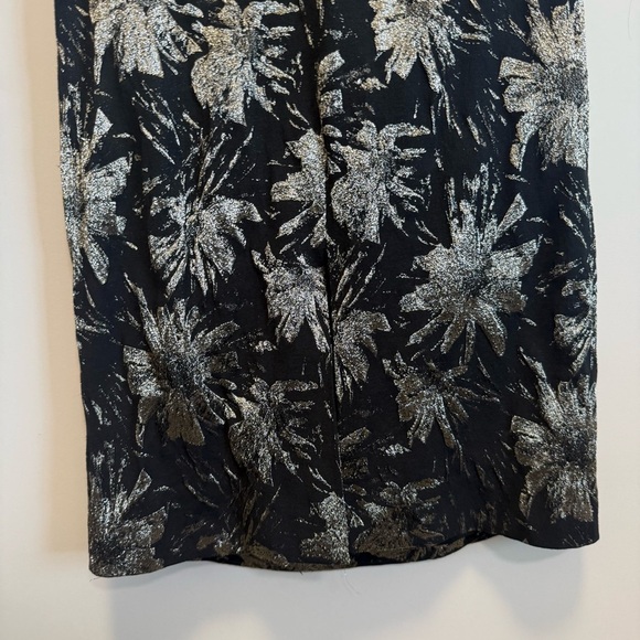 RICKIE FREEMAN TERI JON Black Gold Metallic Ruched Dress Asymmetrical Women’s 8 - Picture 10 of 12